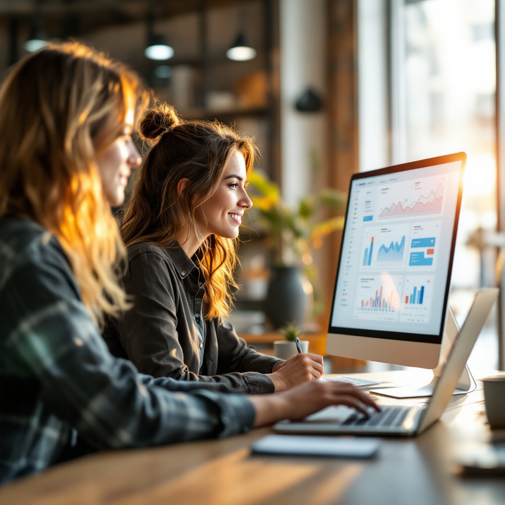 Marketingteam, das KI-Dashboards verwendet