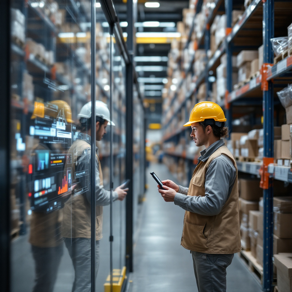 Warehouse staff using AI chatbot systems Warehouse staff using AI chatbot systems