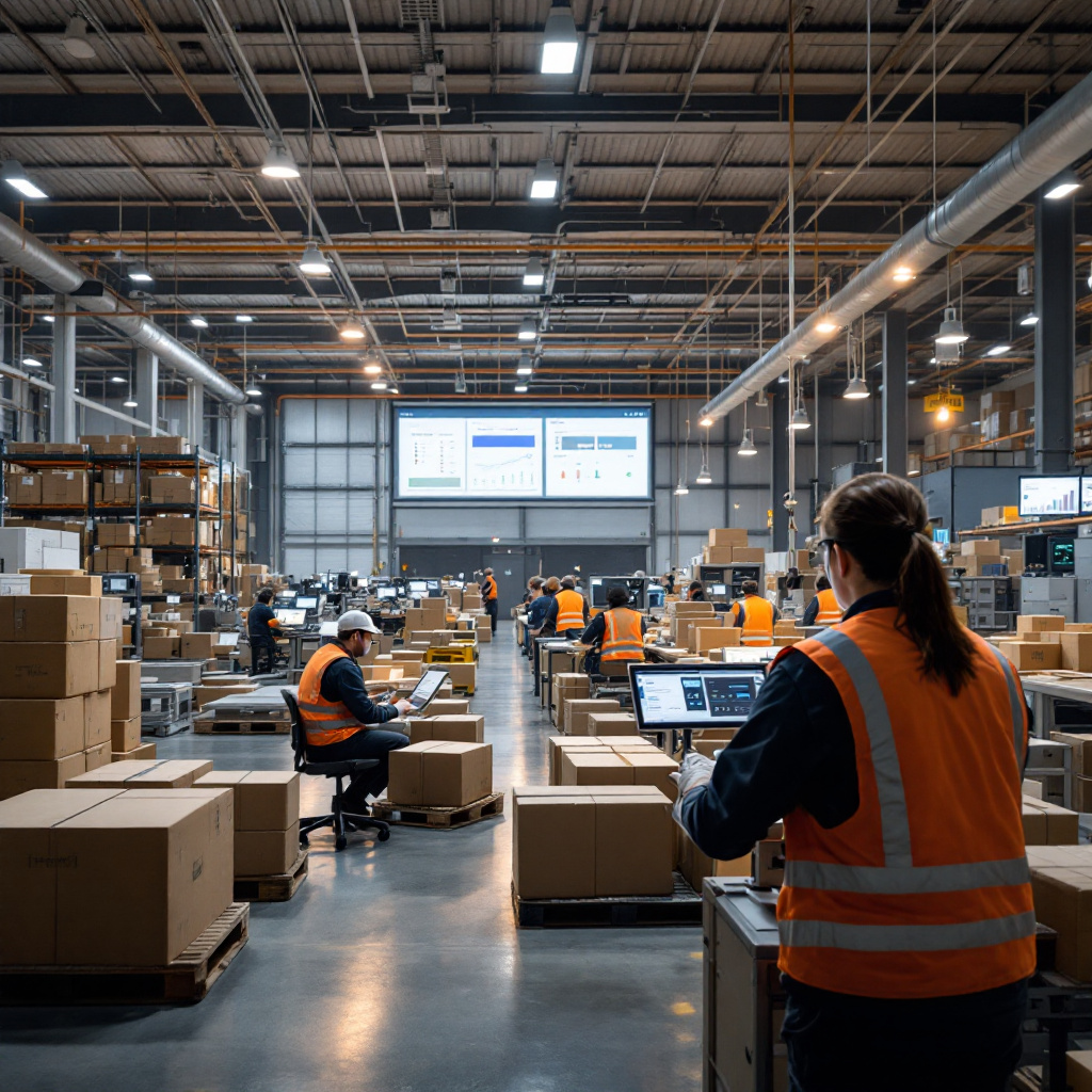 AI-powered logistics sorting facility