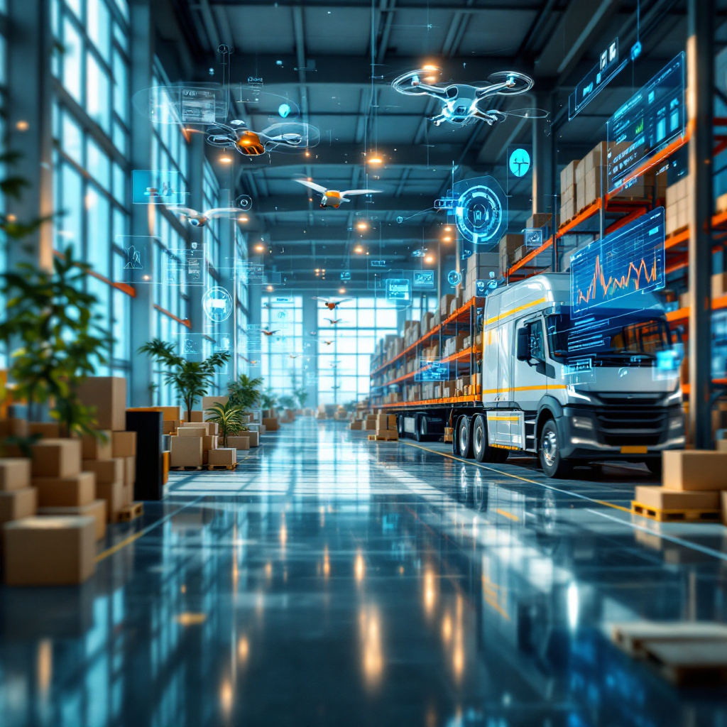 AI-gestuurd duurzaam logistiek knooppunt AI-gestuurd duurzaam logistiek knooppunt