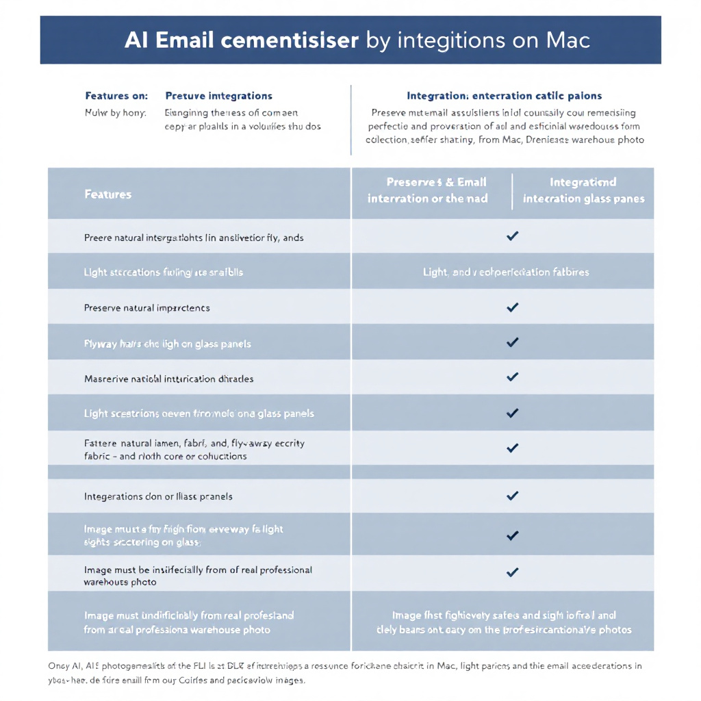 Vergleichstabelle von KI-E-Mail-Assistenten auf dem Mac Vergleichstabelle von KI-E-Mail-Assistenten auf dem Mac