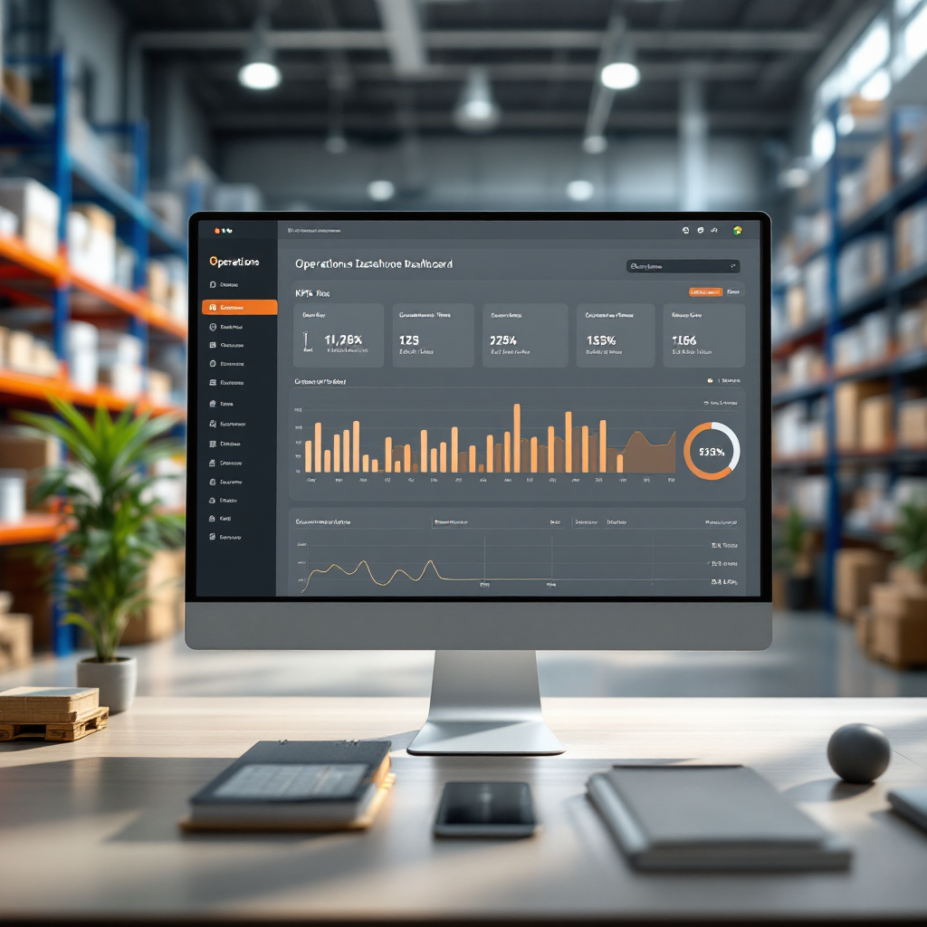 Übersichtliches Dashboard mit Auftrags‑KPIs Übersichtliches Dashboard mit Auftrags‑KPIs