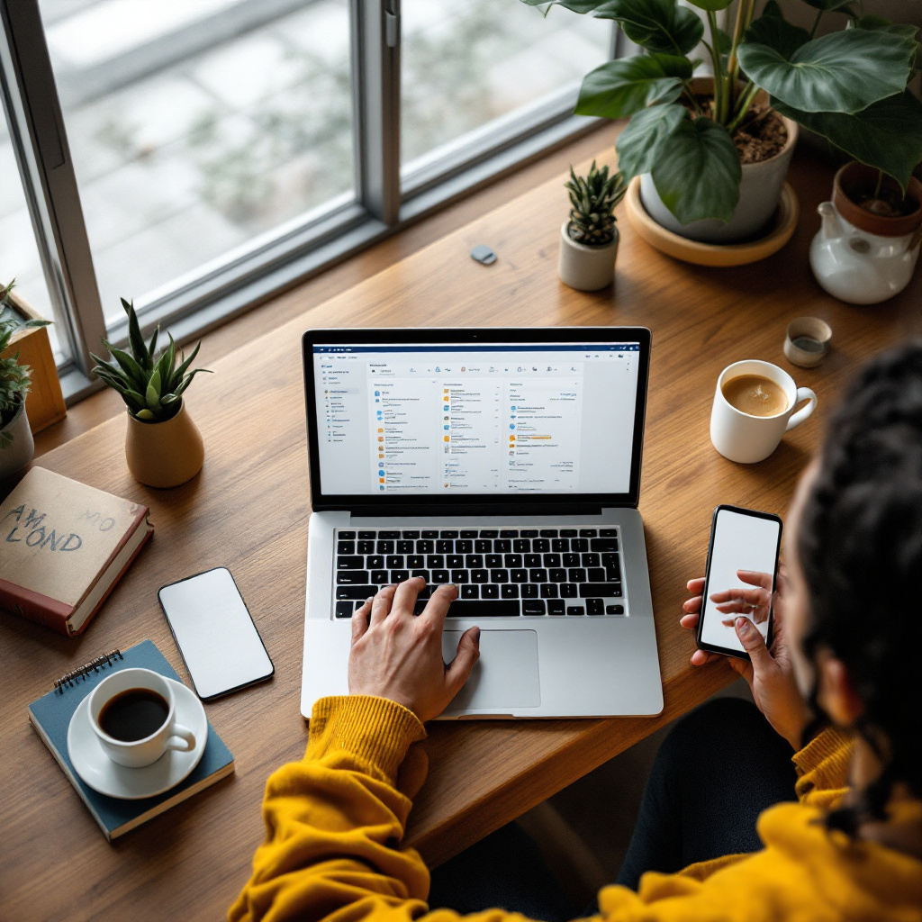 Sortarea e-mailurilor în foldere pe un laptop Sortarea e-mailurilor în foldere pe un laptop