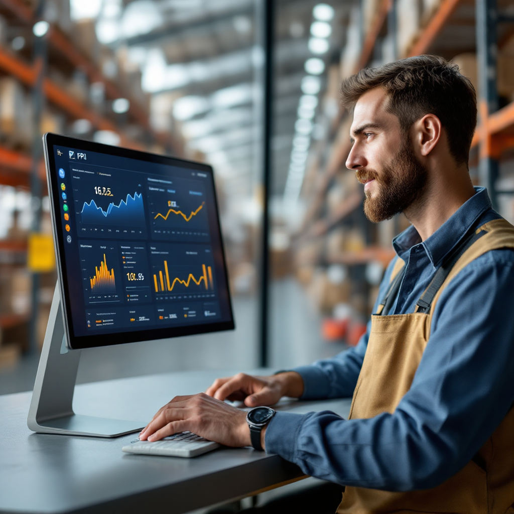 Logistics KPI dashboard for AI inbox agents A KPI dashboard showing metrics: emails auto-handled, handling time, error rate, cost per quote, and SLA compliance for a logistics team
