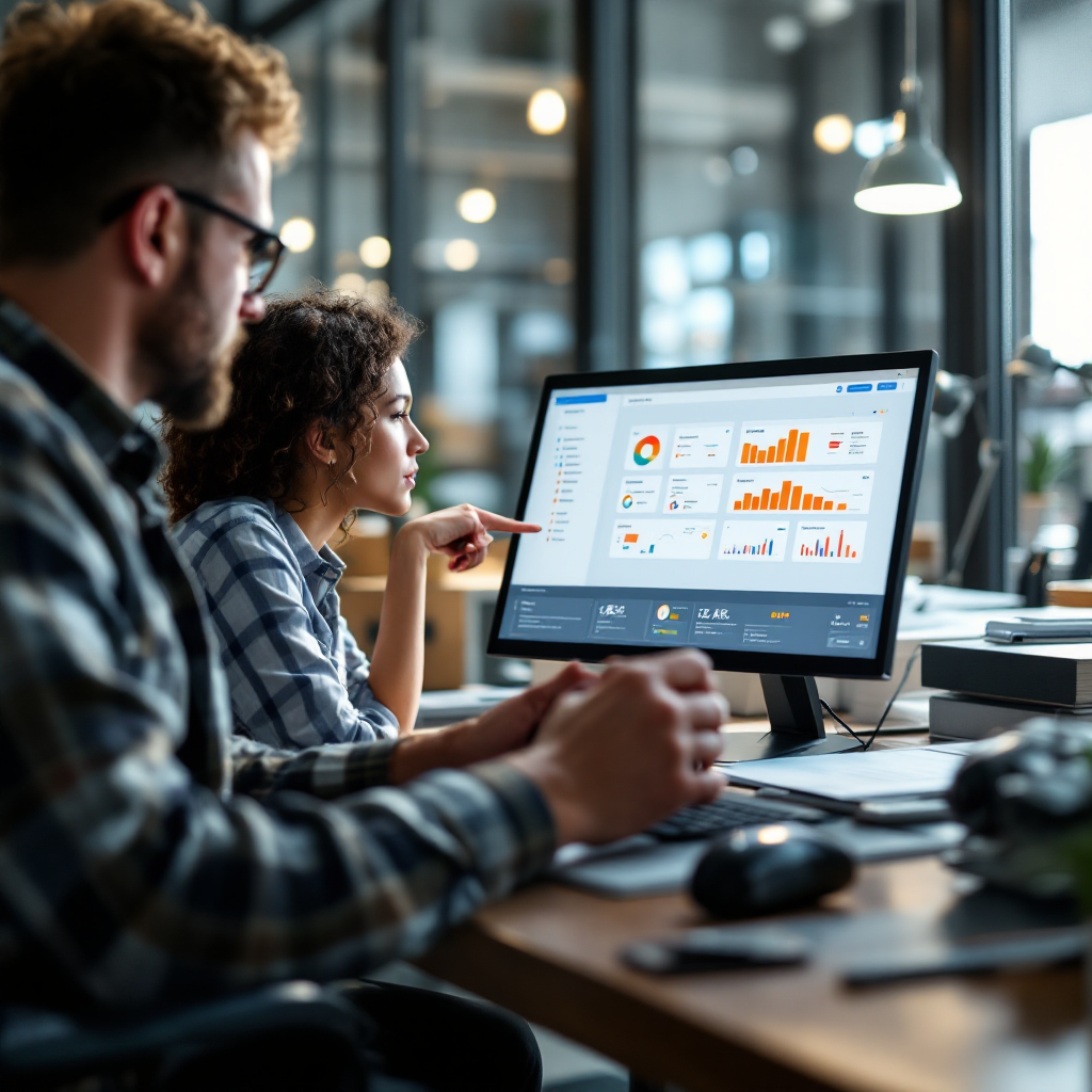 Gerente configurando fluxo de trabalho de IA e conectores