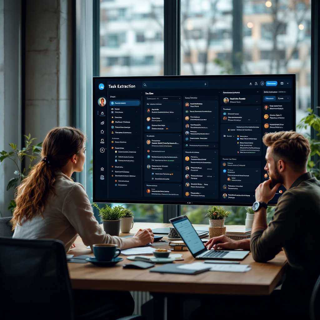 Team dat werkt met een gedeelde inbox en taakextractie