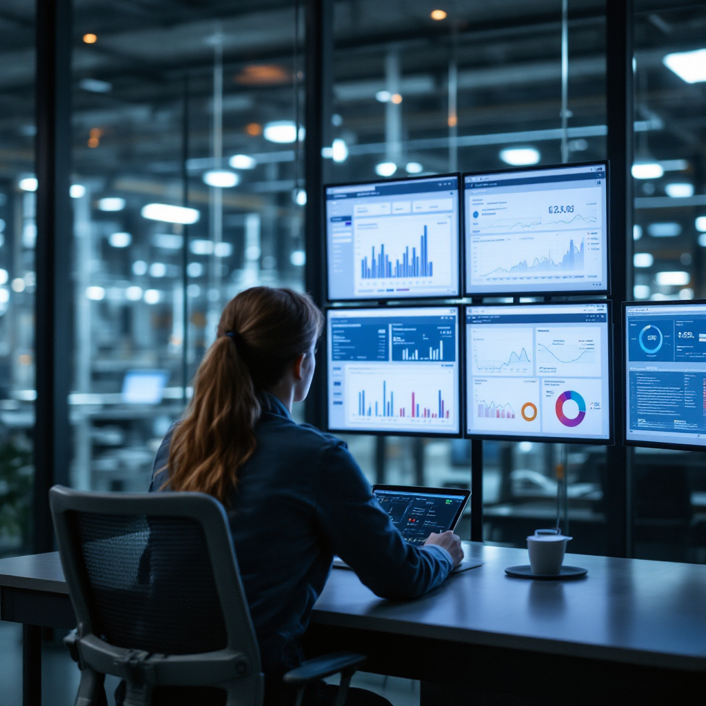 Salle de contrôle avec analyses de processus et tableau de bord d'intégration Salle de contrôle avec analyses de processus et tableau de bord d'intégration