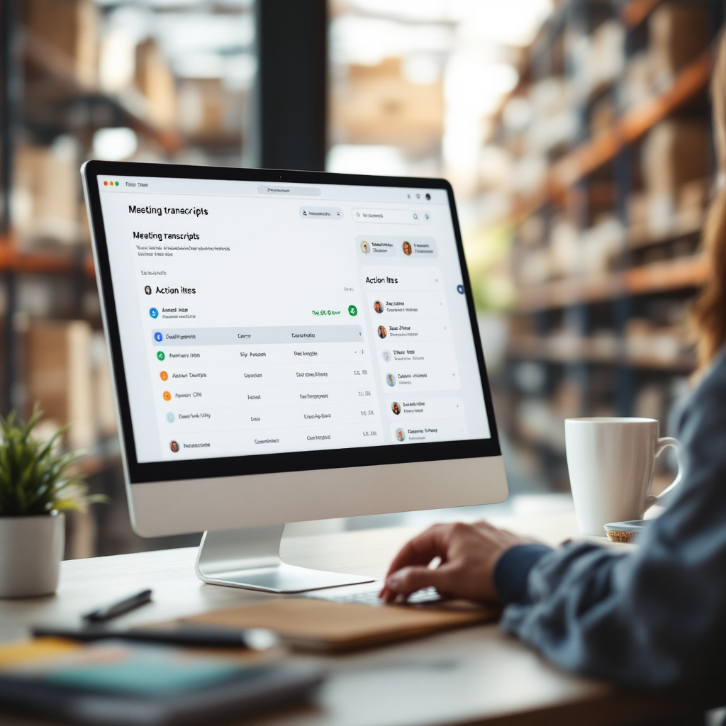 Cruscotto con trascrizioni ricercabili e action item Cruscotto con trascrizioni ricercabili e action item