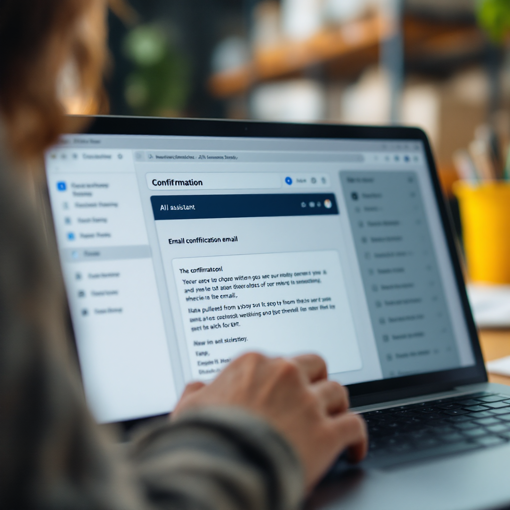 E-mailclient met door AI ondersteund concept en ERP-datapaneel E-mailclient met door AI ondersteund concept en ERP-datapaneel