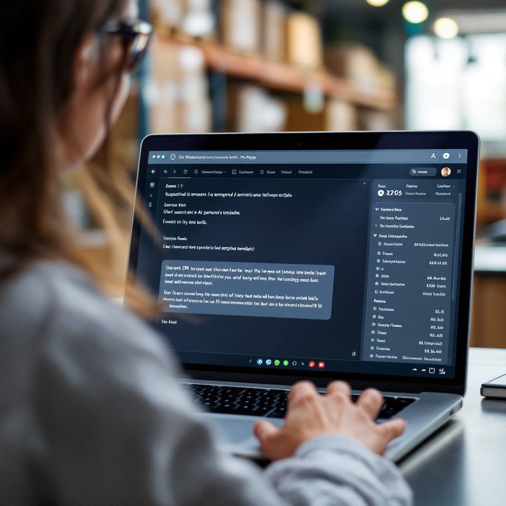 Email composition UI with AI template suggestions and data snippets