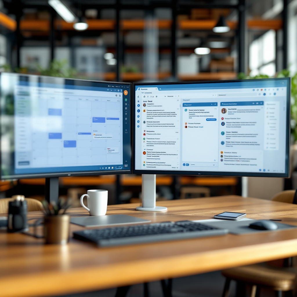 Integrasjonsvisning med kalender, prosjektstyringsbrett og AI-forslag til e-poster Integrasjonsvisning med kalender, prosjektstyringsbrett og AI-forslag til e-poster