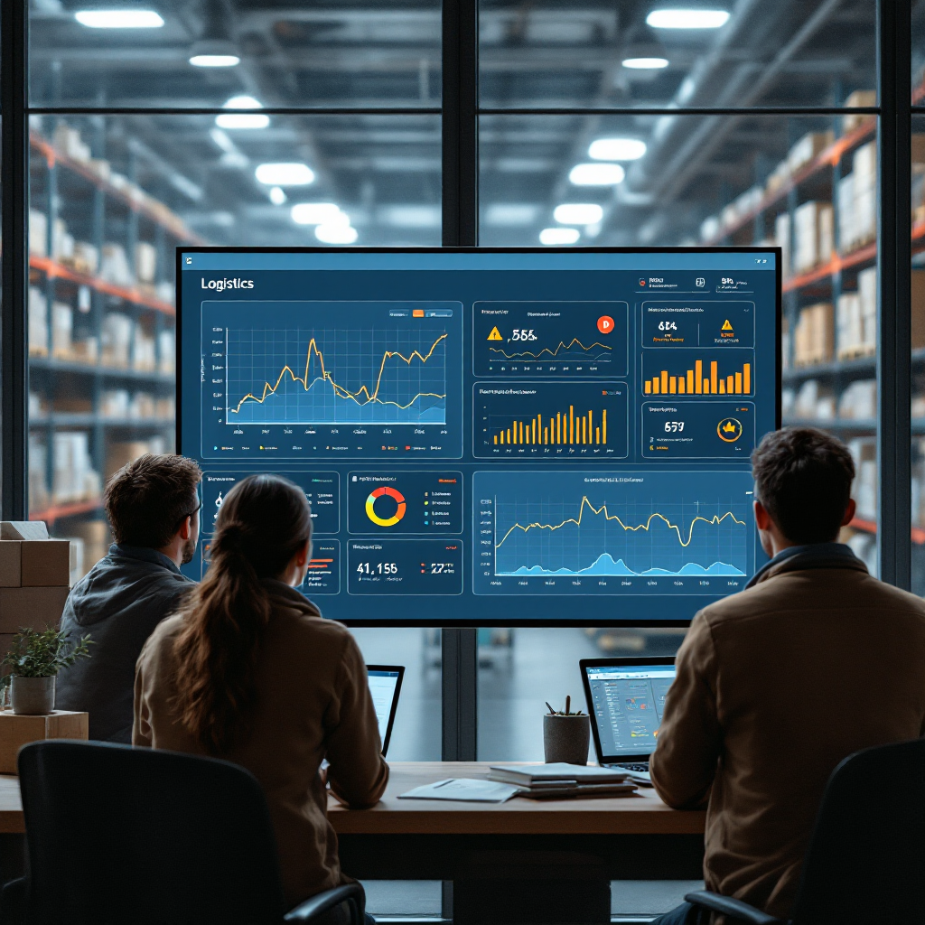 Forecast dashboard with probability bands and inventory alerts