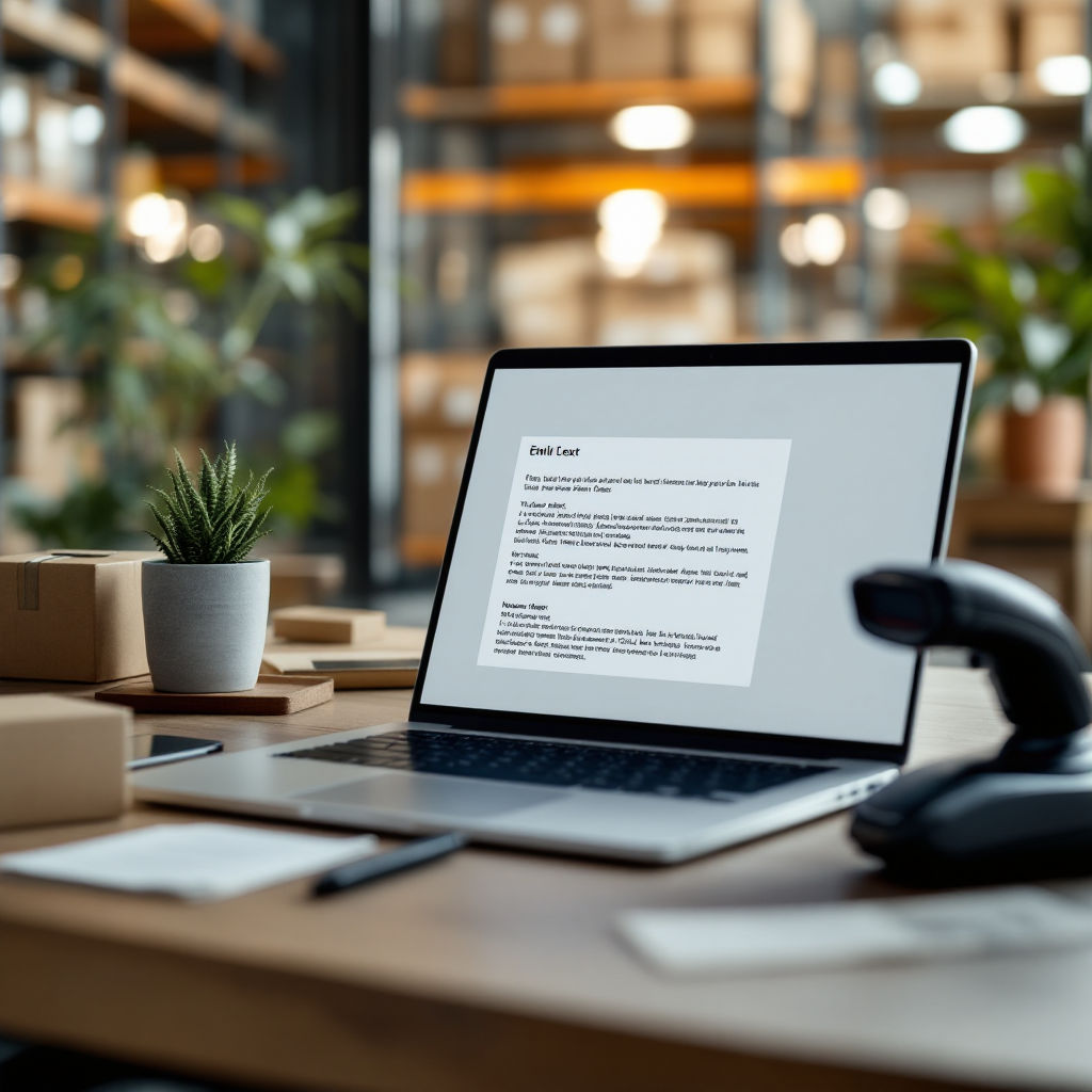 Logistiek bureau met door AI opgestelde e-mail Logistiek bureau met door AI opgestelde e-mail