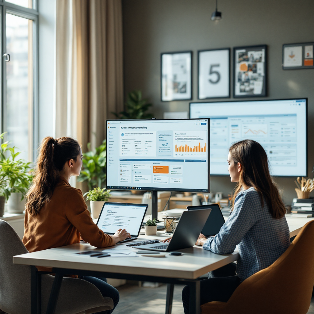 Équipe opérationnelle utilisant des tableaux de bord d'automatisation des flux et d'aide à la rédaction d'e‑mails par IA Équipe opérationnelle utilisant des tableaux de bord d'automatisation des flux et d'aide à la rédaction d'e‑mails par IA