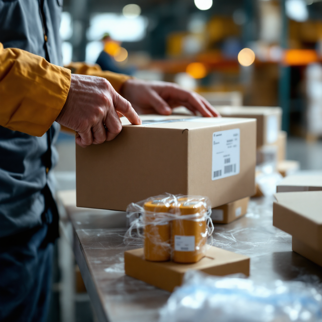 Pakning af lithiumbatteriforsendelse med mærkater