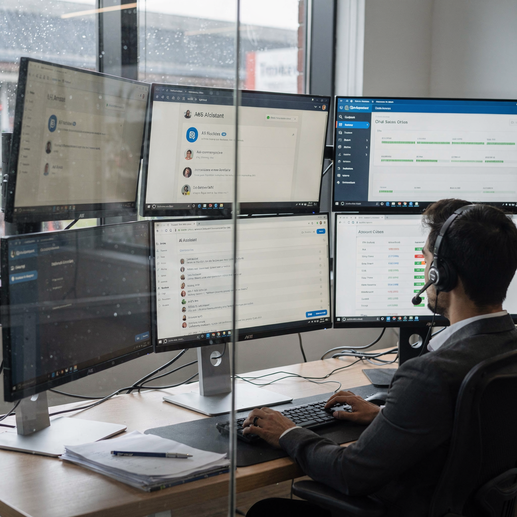 Dashboard van AI-assistent die klantenservice helpt met orderstatussen