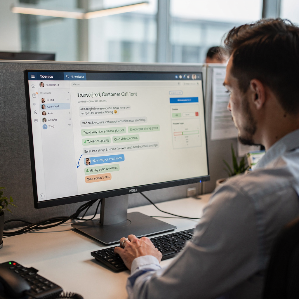Transcripción de llamadas asistida por IA y análisis de sentimiento Transcripción de llamadas asistida por IA y análisis de sentimiento