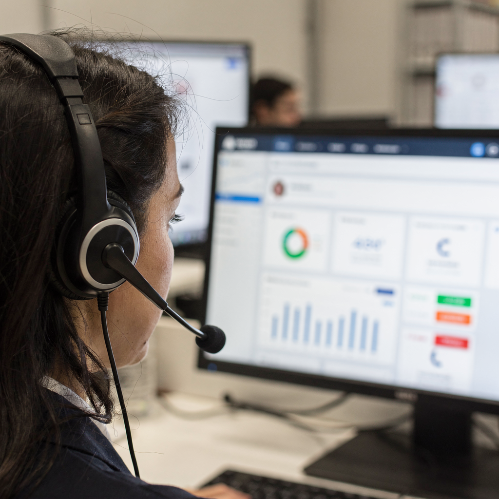 AI-dashboard voor klantenservice met oproepstatistieken