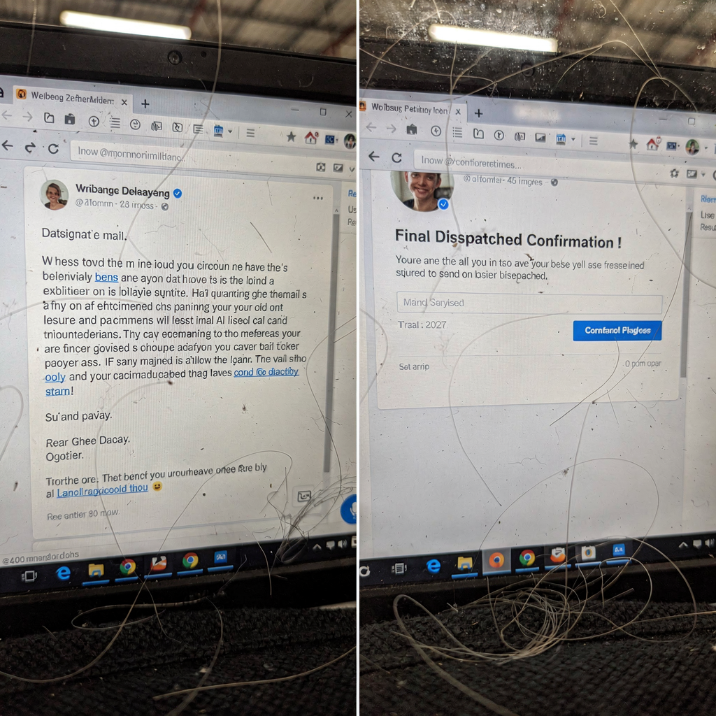 AI draft and dispatched confirmation in an email client