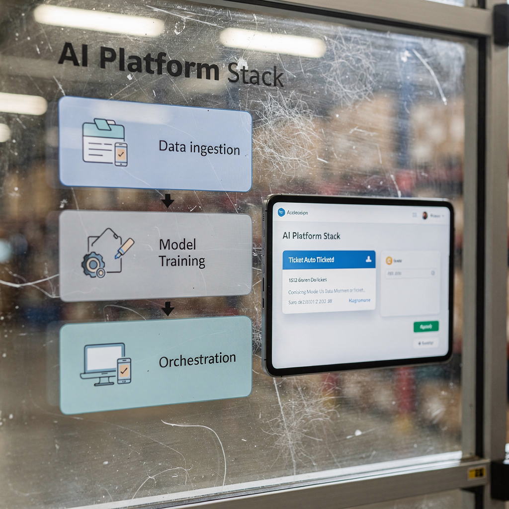 Schéma des couches d'une plateforme IA