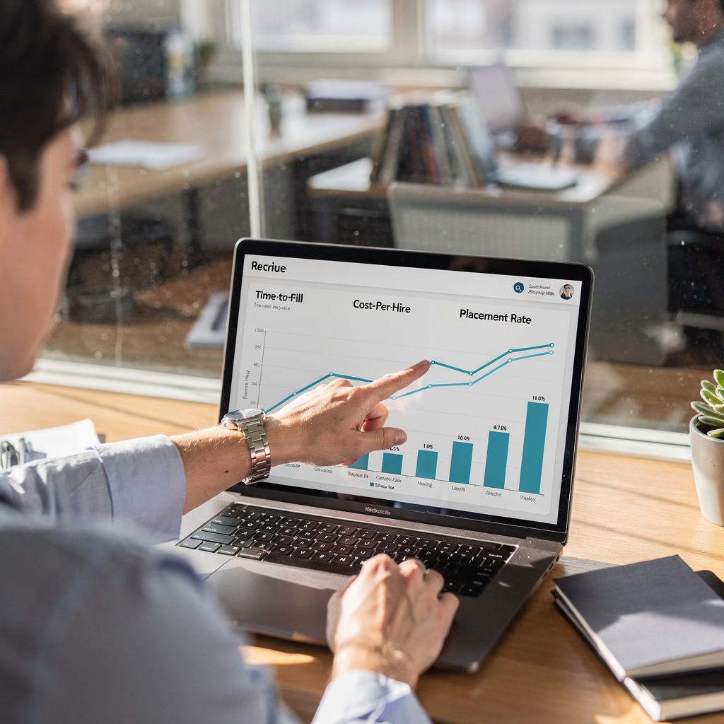 Analyse-dashboard, der viser ansættelses-KPI'er