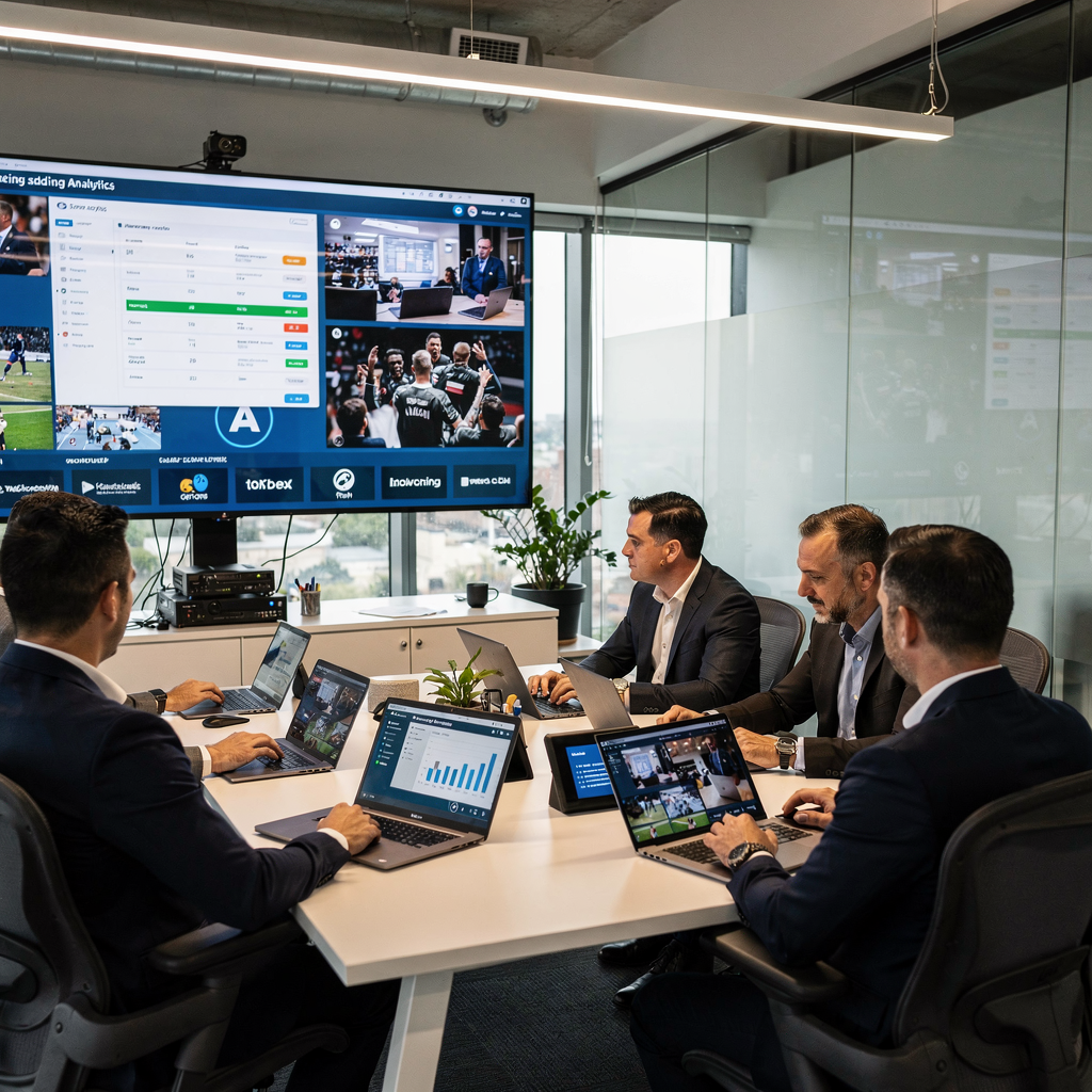 Analysrum som visar instrumentpaneler och videoklipp