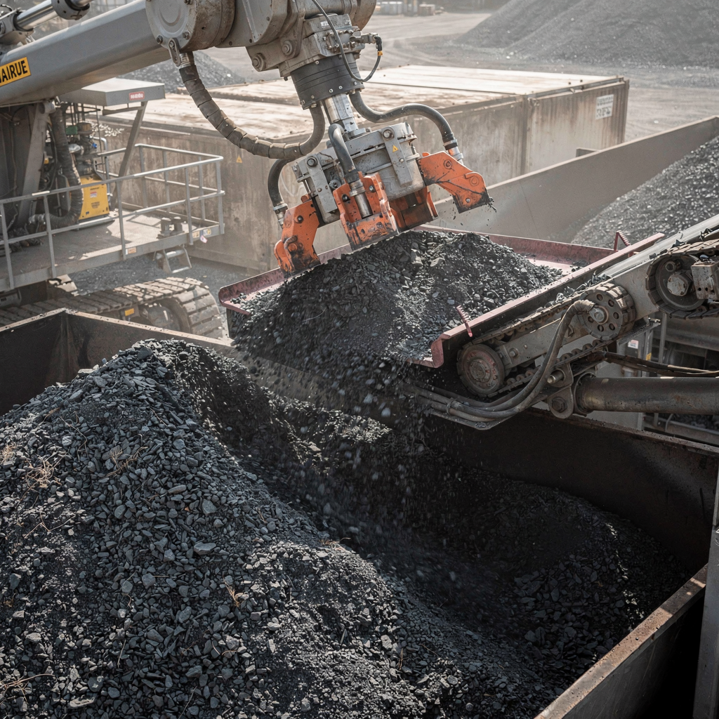 Autonomt kjøretøy som sorterer malm ved et prosesseringsanlegg