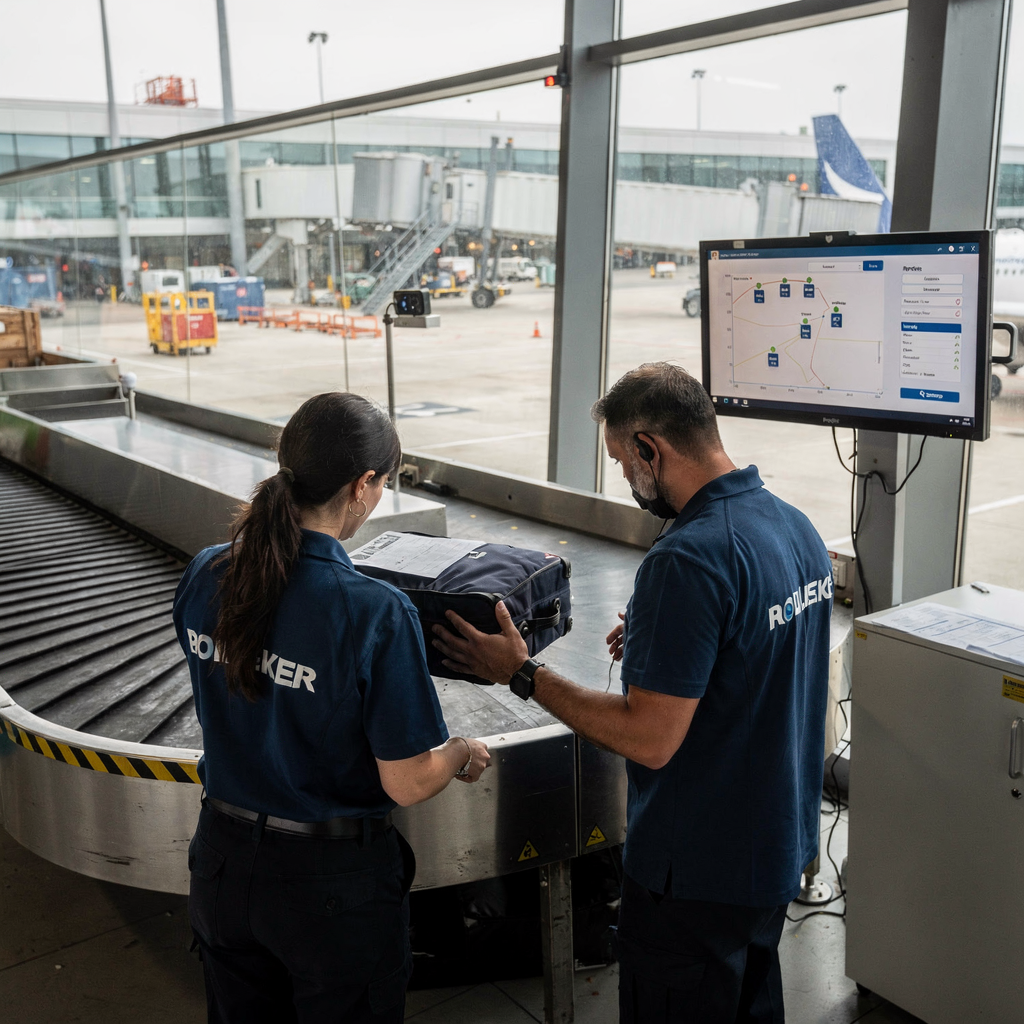 Bagagetracking met dashboard op de luchthaven