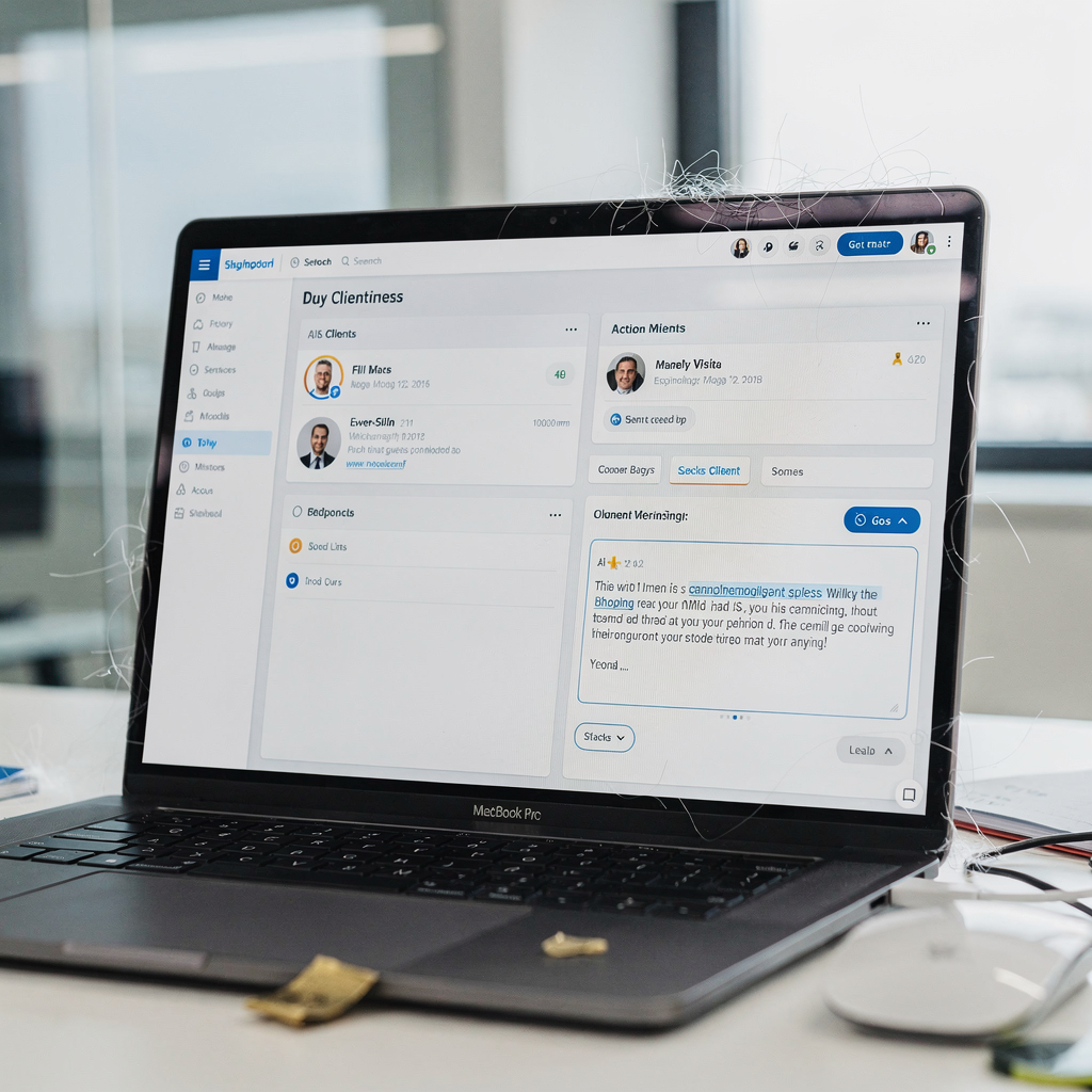 Panel CRM z AI‑wygenerowanym szkicem