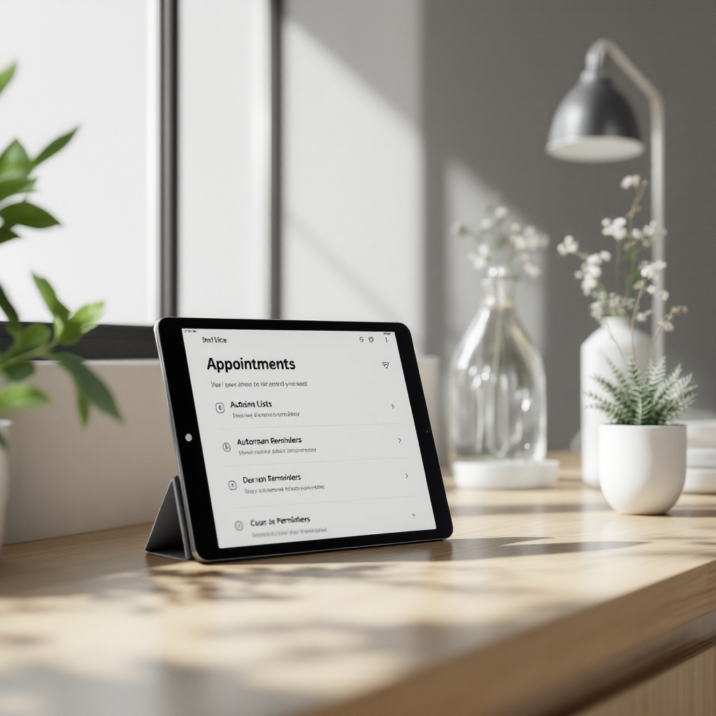 Recepción de clínica usando recordatorios automatizados y programación