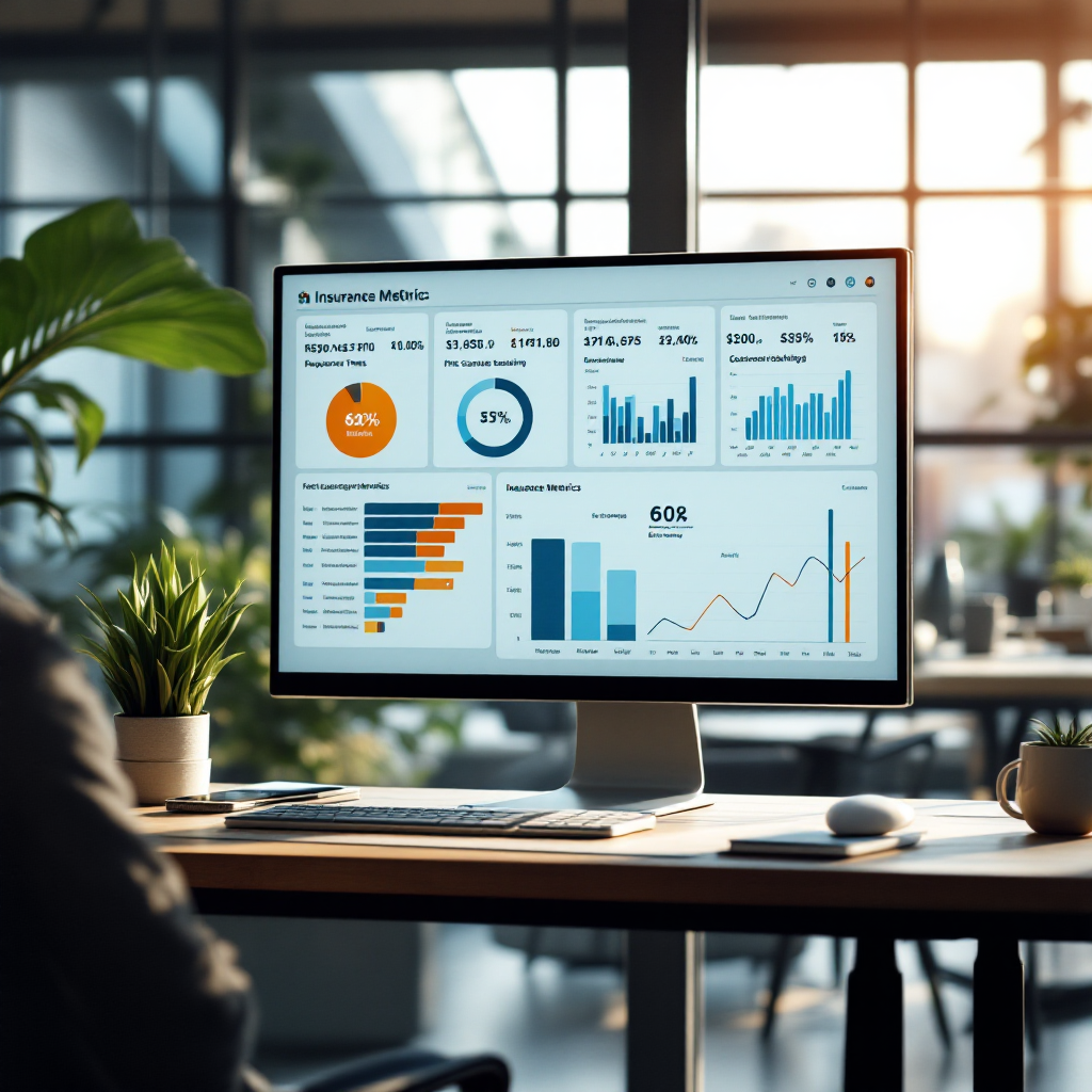 Panel que muestra KPIs de correo electrónico de seguros