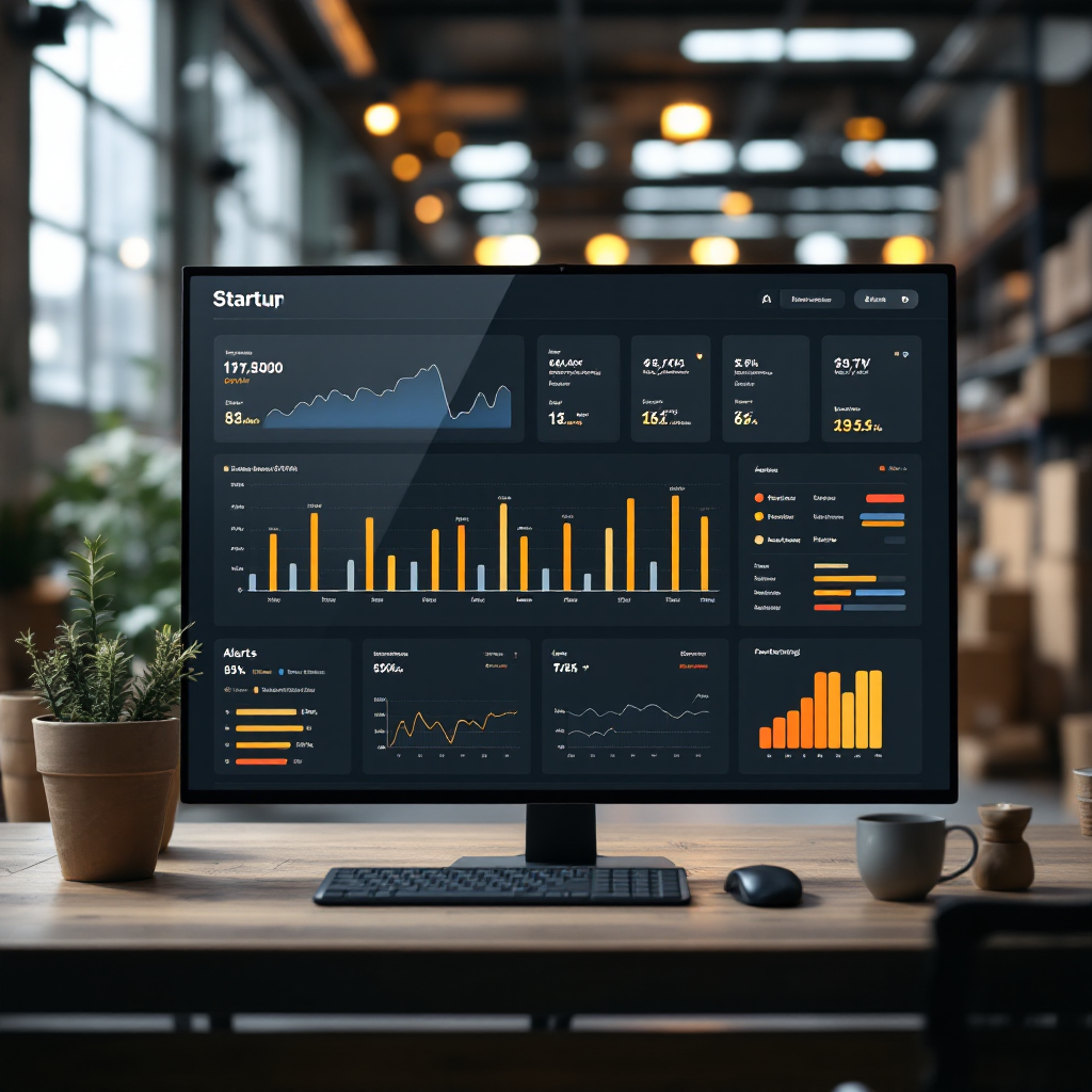 Tableau de bord suivant les indicateurs de santé d'une startup