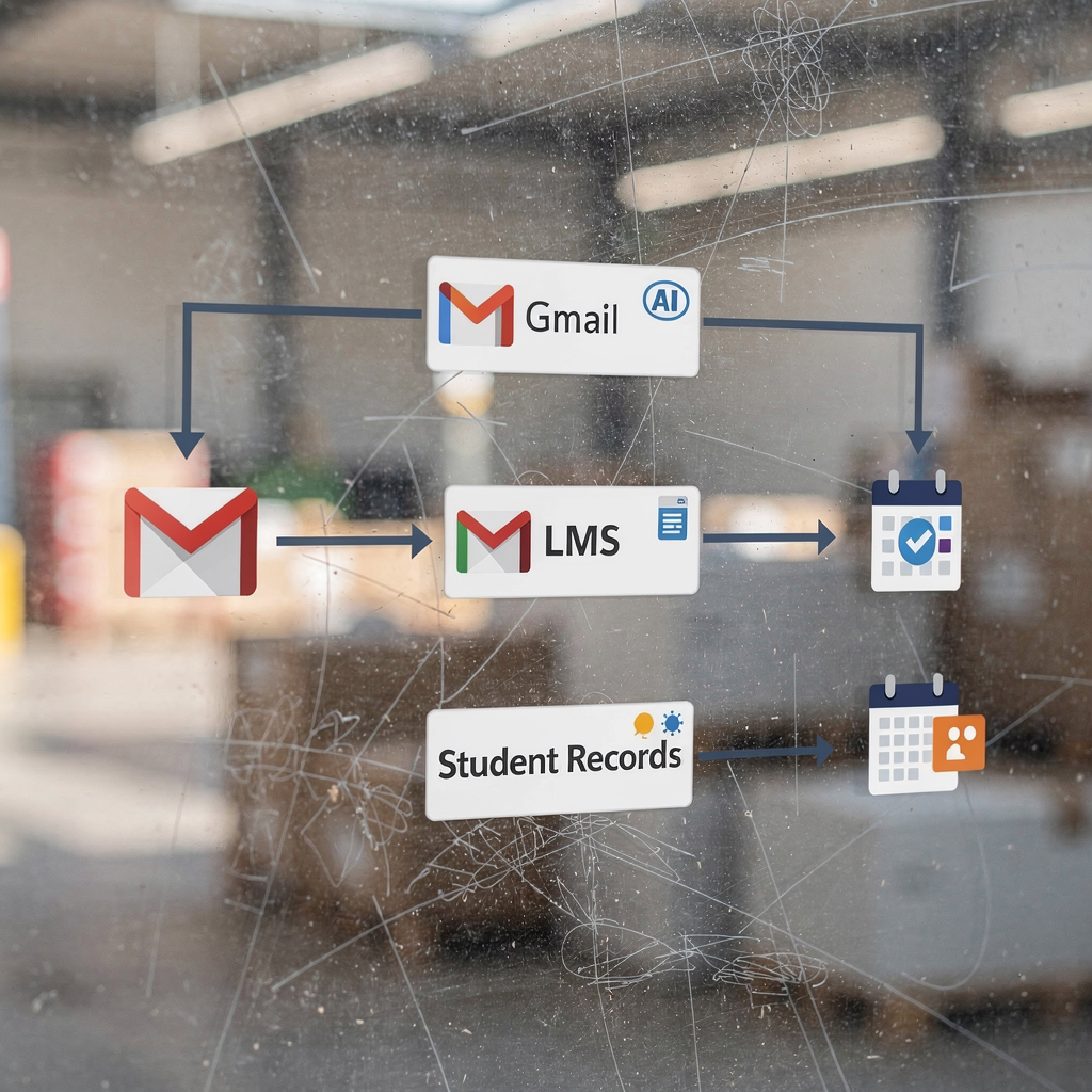 Diagrama da integração de IA com sistemas do campus