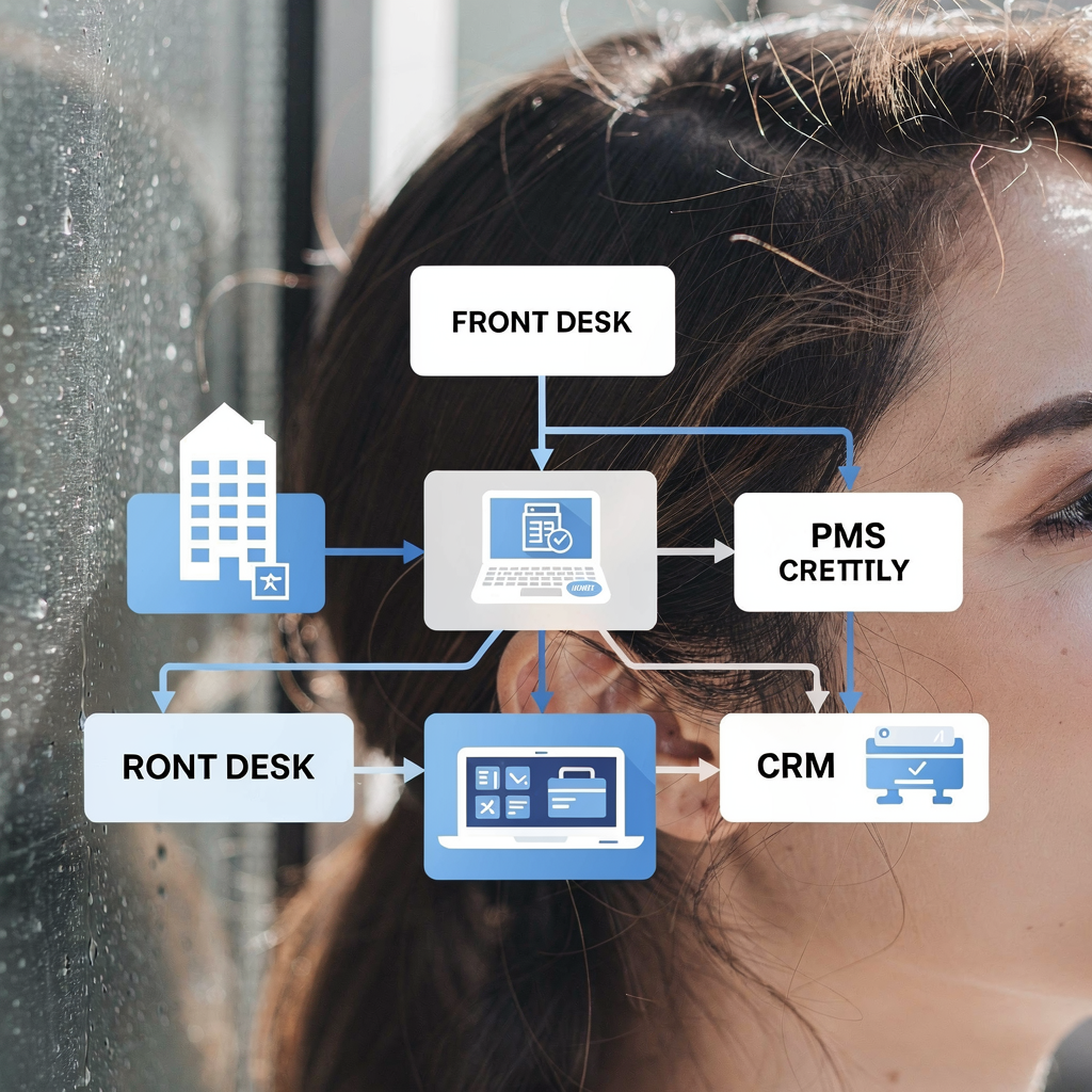 Diagram of AI integration with hotel systems Diagram of AI integration with hotel systems