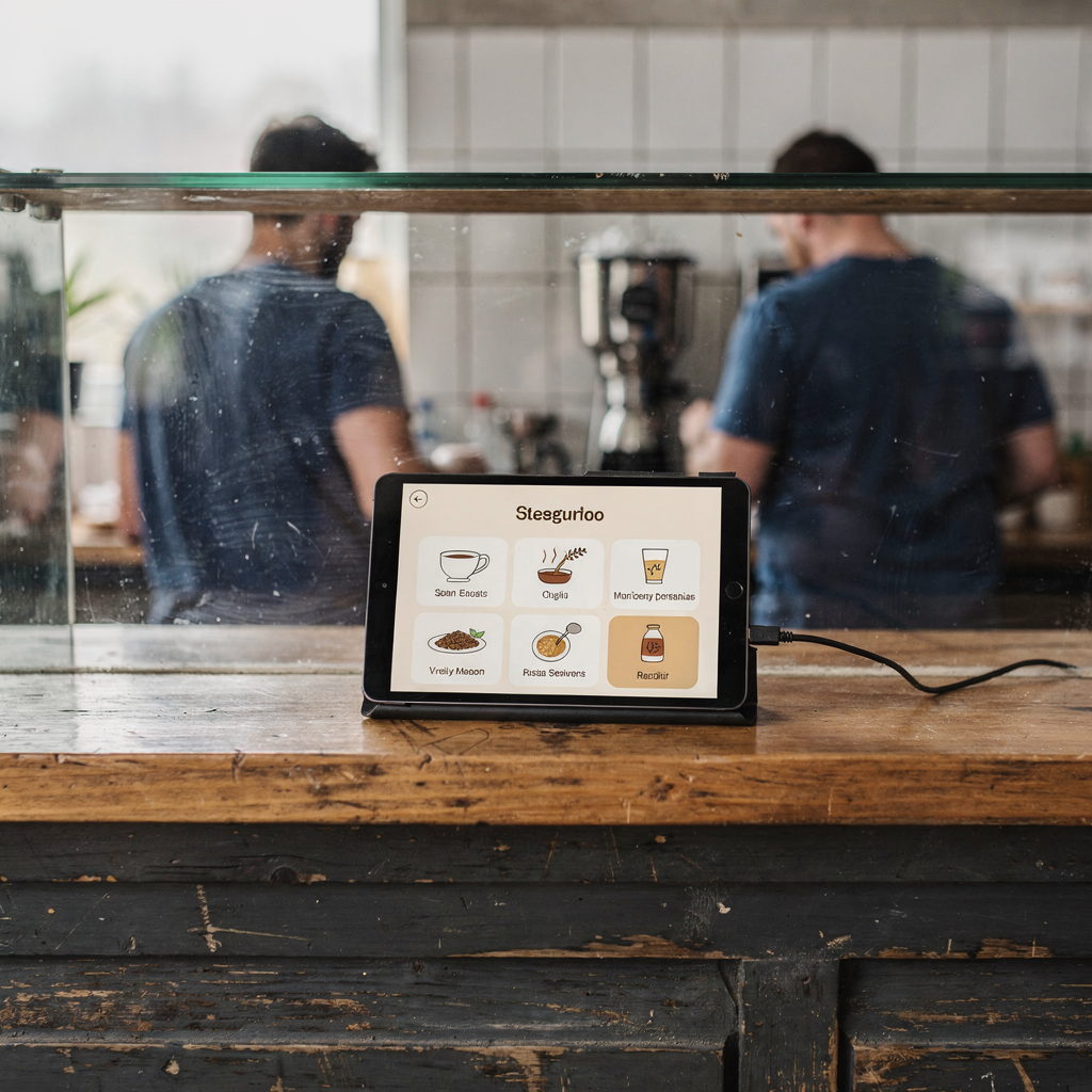 Menú digital que muestra sugerencias de bebidas personalizadas Menú digital que muestra sugerencias de bebidas personalizadas