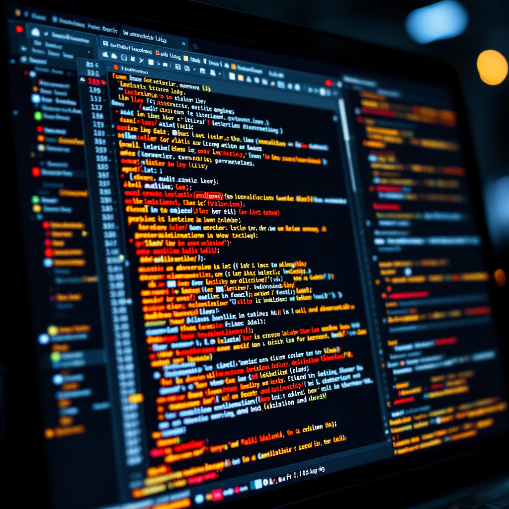 Email with redaction and audit log Close-up of a computer screen showing an email with highlighted redacted sensitive fields and an audit log sidebar, no text or numbers