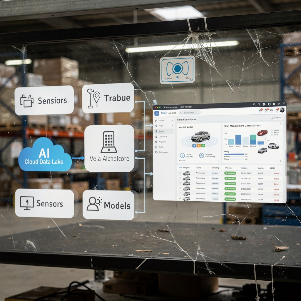 Diagrama de la pila tecnológica de flotas