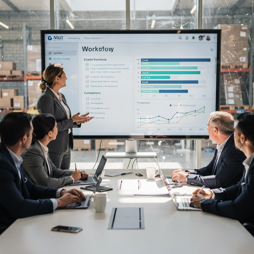 Equipo de RR. HH. revisando análisis de flujo de trabajo