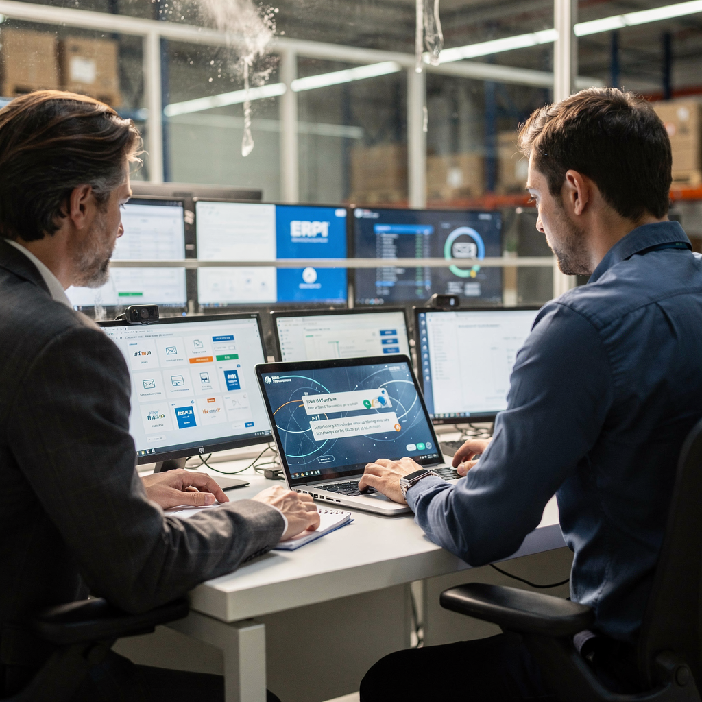 Logistiek team dat AI‑workflowautomatisering gebruikt