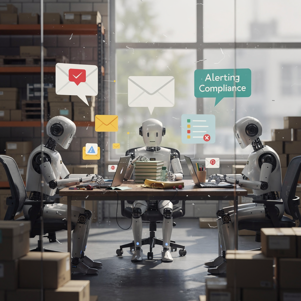 Mehrere KI‑Agenten, die über Aufgaben zusammenarbeiten Mehrere KI‑Agenten, die über Aufgaben zusammenarbeiten