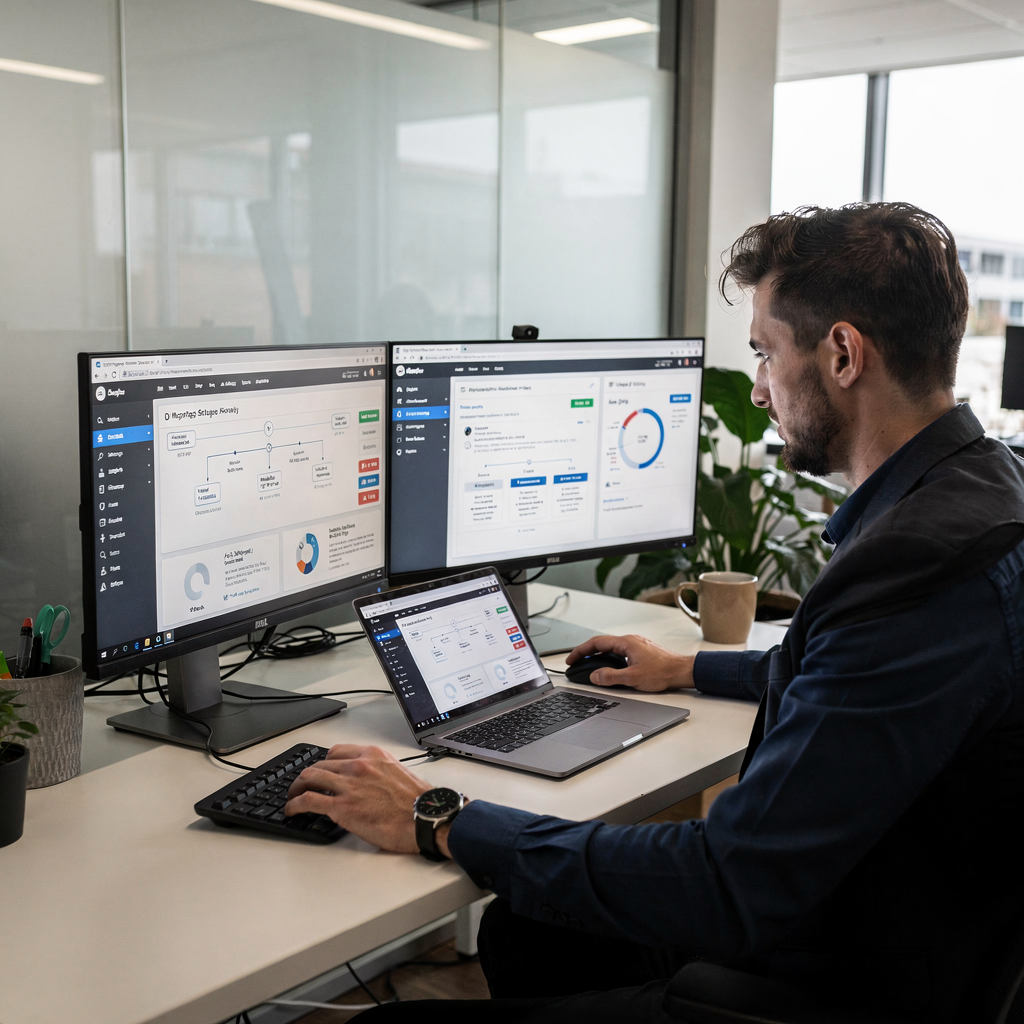 Operationsteam mit automatisierten Workflow-Dashboards