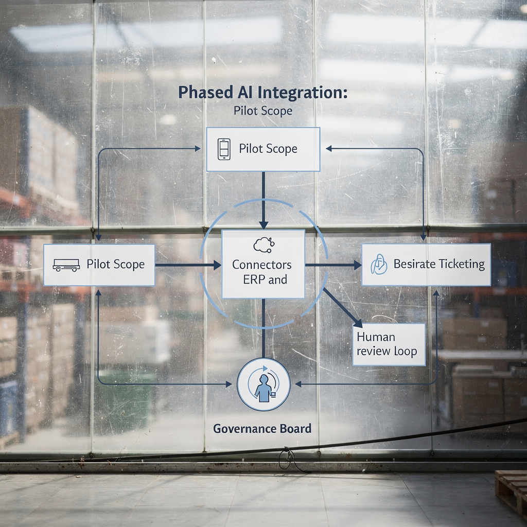 Diagram van gefaseerde AI-integratie