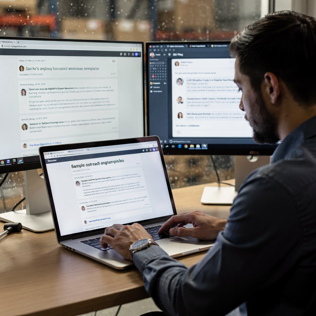 Recrutador usando modelos de abordagem no laptop