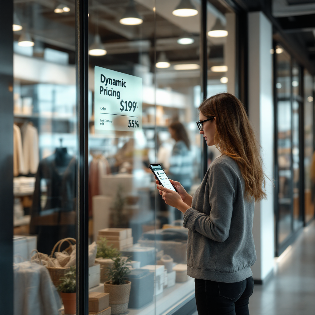 Ein Einzelhandelskunde interagiert mit personalisierten Angeboten Ein Einzelhandelskunde interagiert mit personalisierten Angeboten