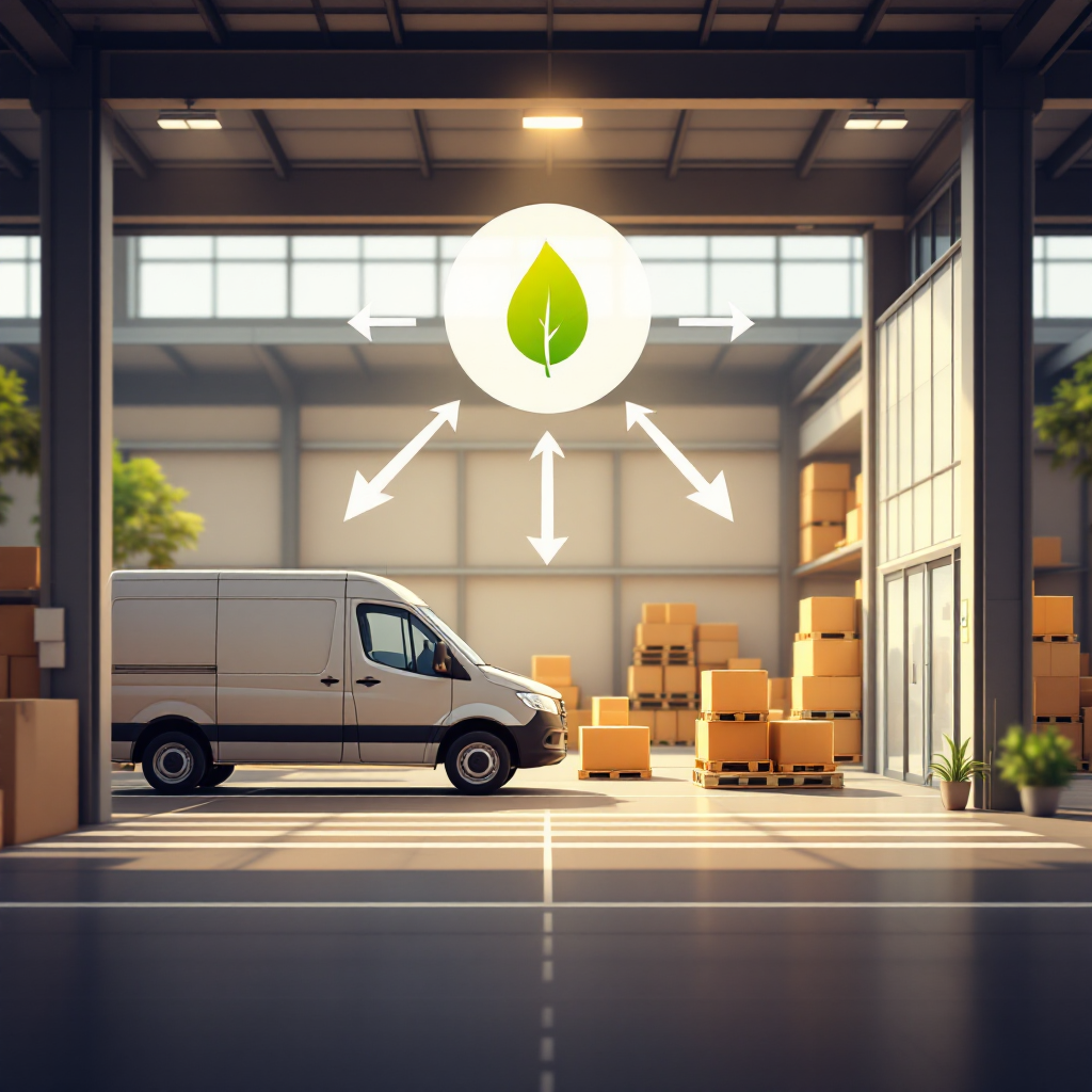 Gráfico de optimización de rutas y sostenibilidad Gráfico de optimización de rutas y sostenibilidad