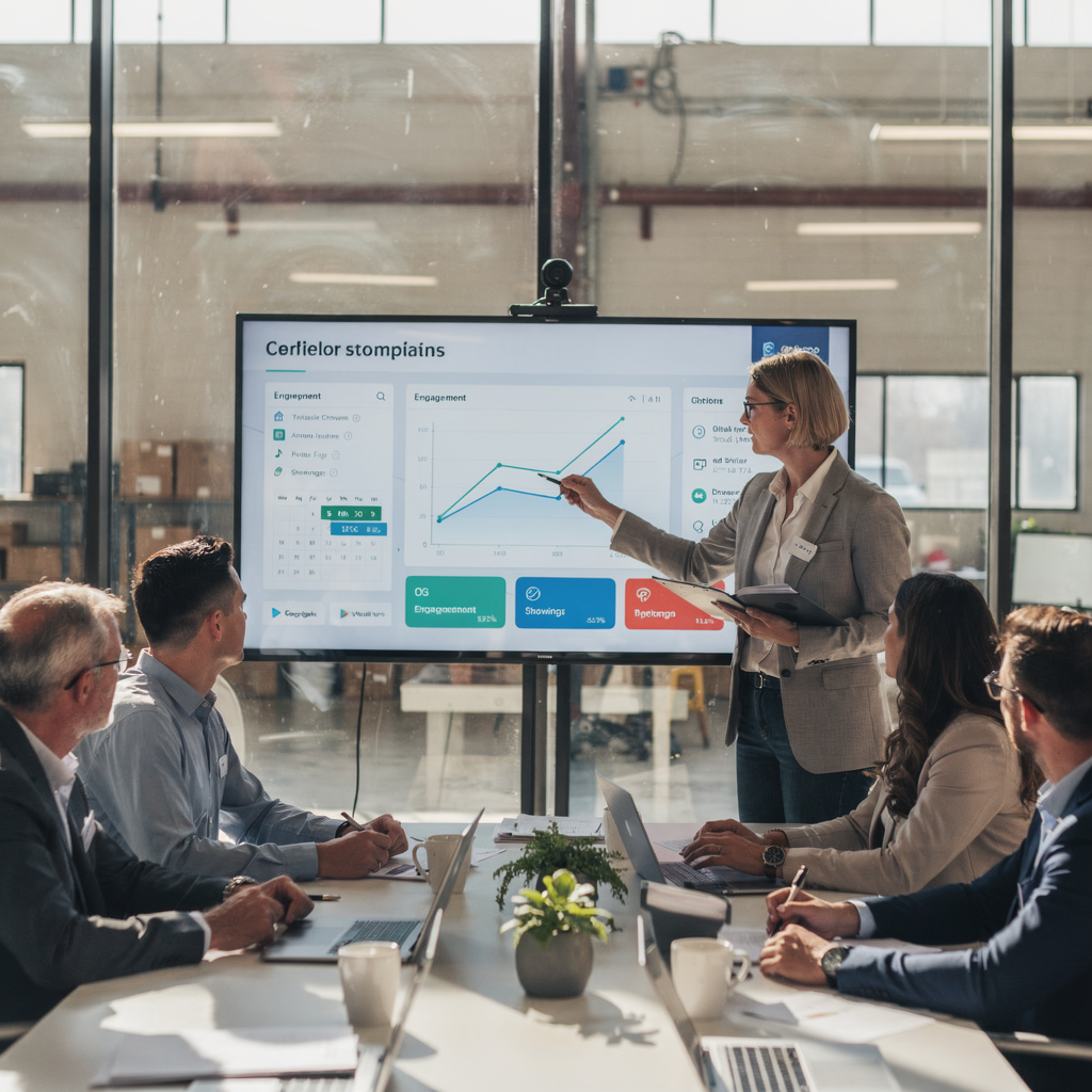 Team som gjennomgår AI-drevet e-postmarkedsføring og kampanjeanalyse Team som gjennomgår AI-drevet e-postmarkedsføring og kampanjeanalyse