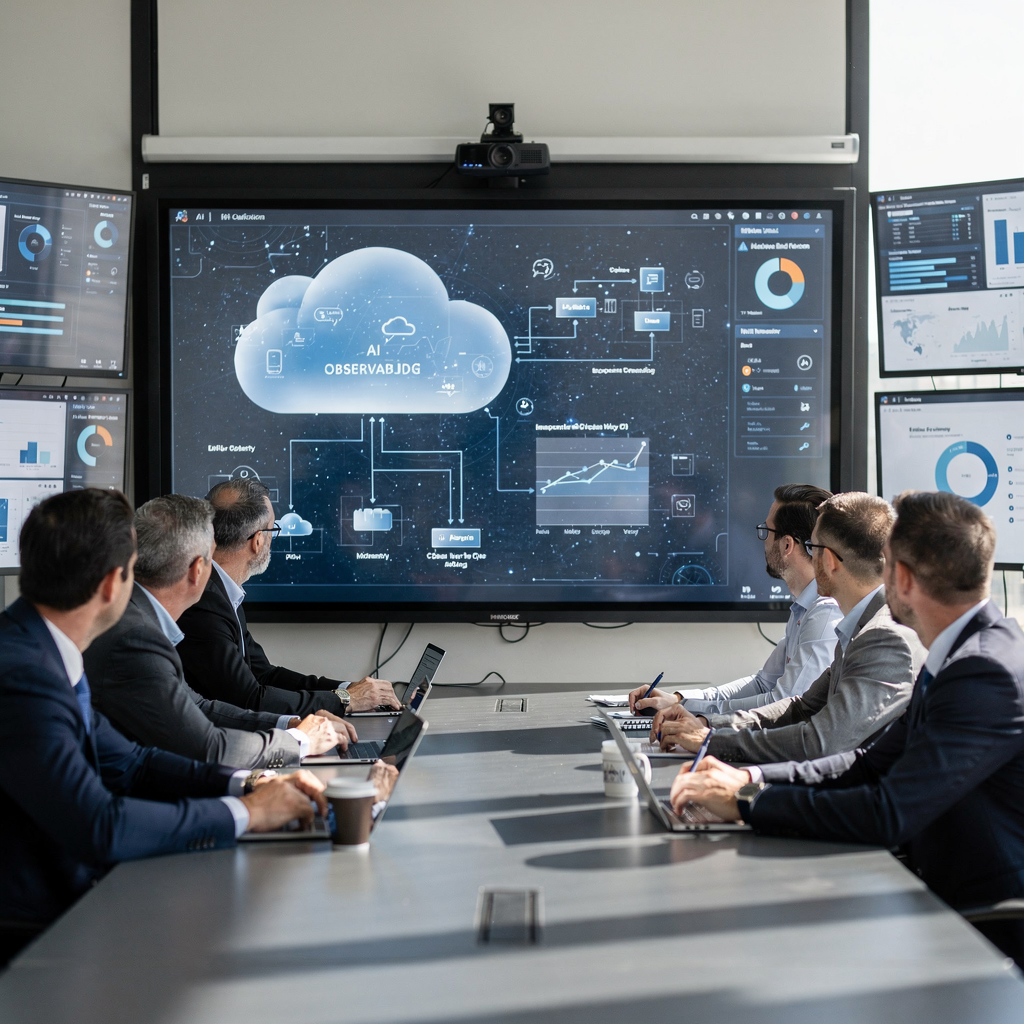 Team bei der Überprüfung von KI‑Infrastruktur und Observability‑Dashboards Team bei der Überprüfung von KI‑Infrastruktur und Observability‑Dashboards