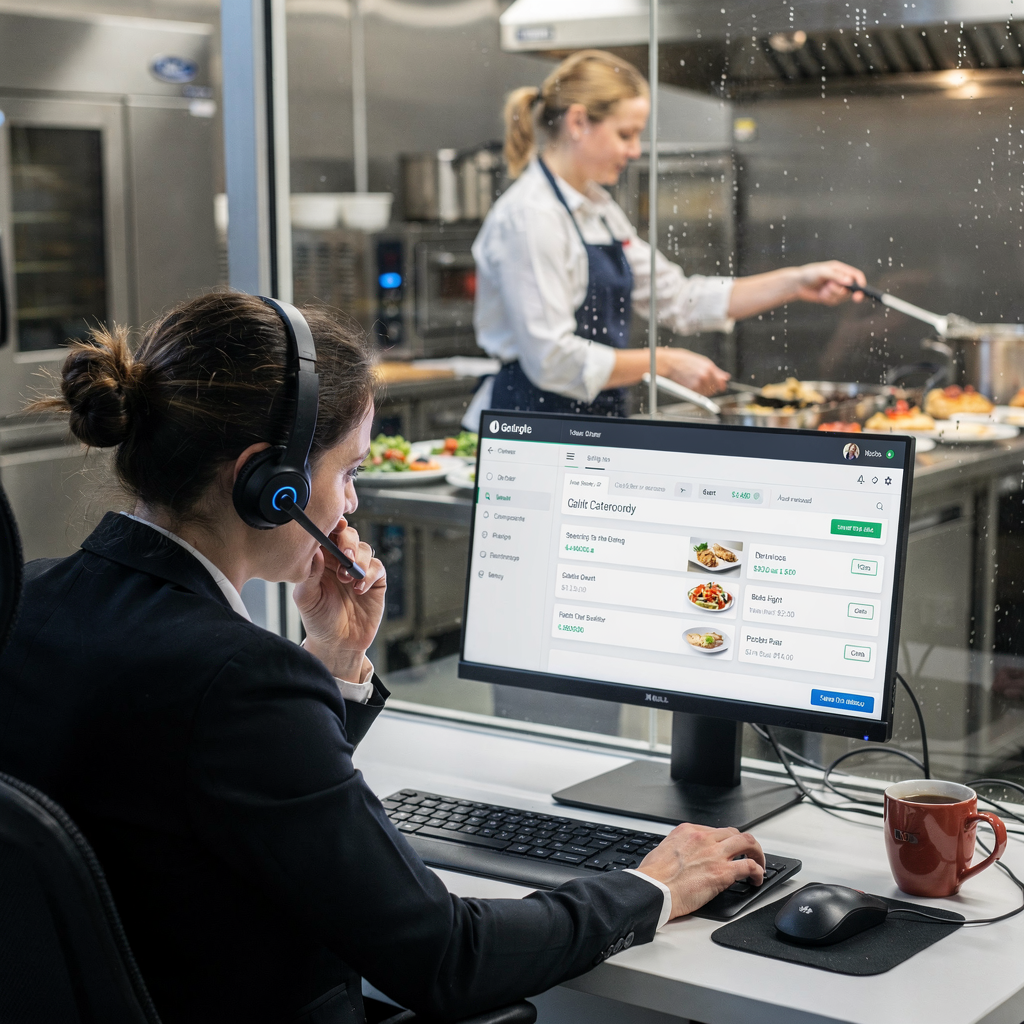 Sprach‑KI nimmt Catering‑Anruf entgegen und aktualisiert das Dashboard