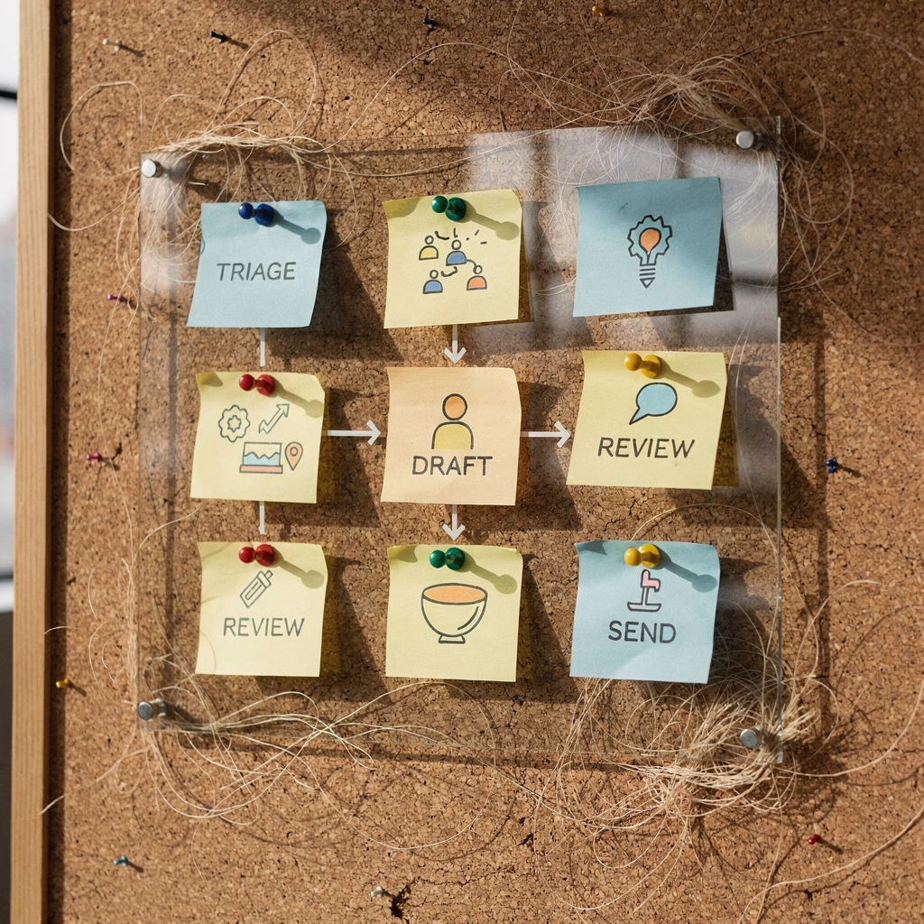 Diagrama de flujo para el triaje y envío de correos electrónicos