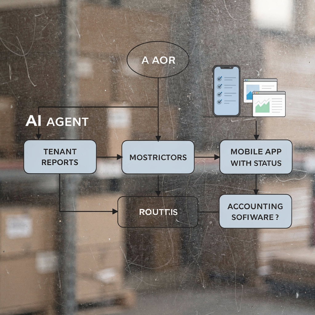 AI-agent die meldingen van huurders doorstuurt en systemen bijwerkt